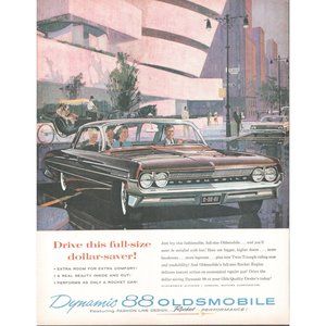 1981 Oldsmobile 88 Eighty Eight Sedan Vintage Print Ad Downtown Horse Carriage
